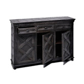 X - Design Wooden Buffet Sideboard With Drawers Black